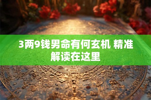 3两9钱男命有何玄机 精准解读在这里