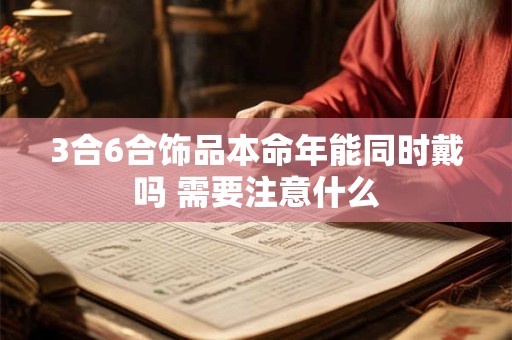 3合6合饰品本命年能同时戴吗 需要注意什么