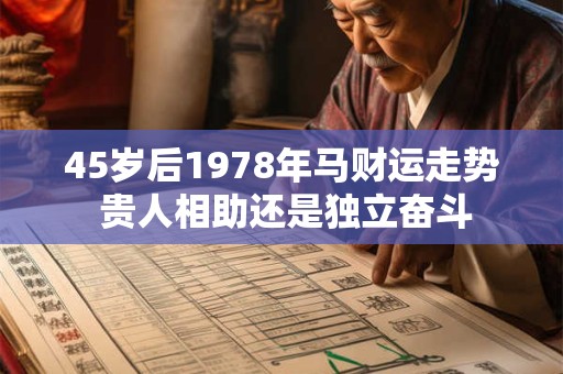45岁后1978年马财运走势 贵人相助还是独立奋斗