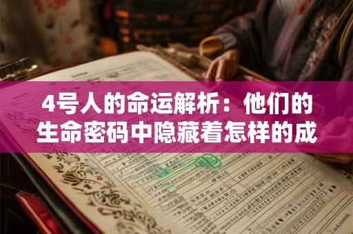4号人的命运解析：他们的生命密码中隐藏着怎样的成功与挑战