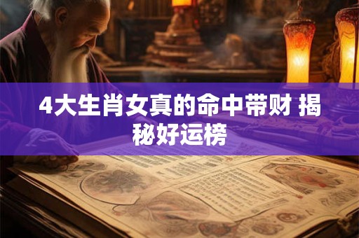 4大生肖女真的命中带财 揭秘好运榜