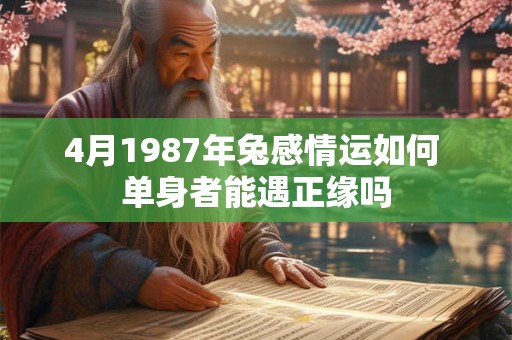 4月1987年兔感情运如何 单身者能遇正缘吗
