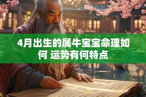 4月出生的属牛宝宝命理如何 运势有何特点