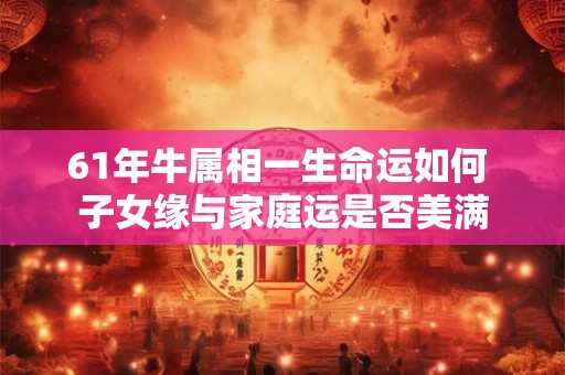 详细阅读:61年牛属相一生命运如何 子女缘与家庭运是否美满 61年牛属相一生命运如何 子女缘与家庭运是否美满