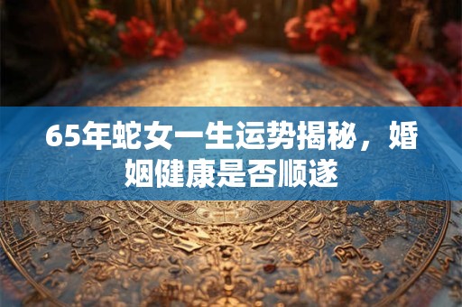 65年蛇女一生运势揭秘，婚姻健康是否顺遂