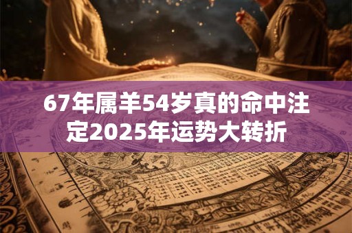 67年属羊人54岁2025年真有大灾 还是迷信