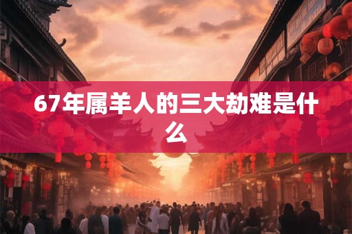 67年属羊人的三大劫难是什么