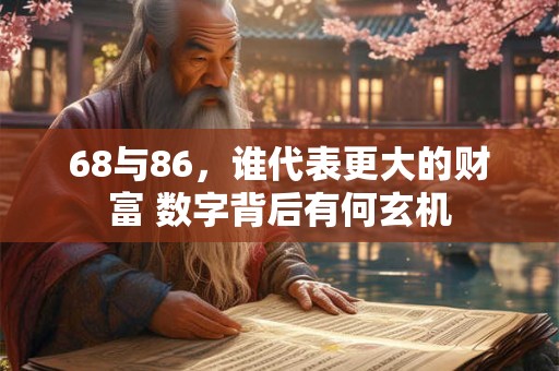 68与86，谁代表更大的财富 数字背后有何玄机