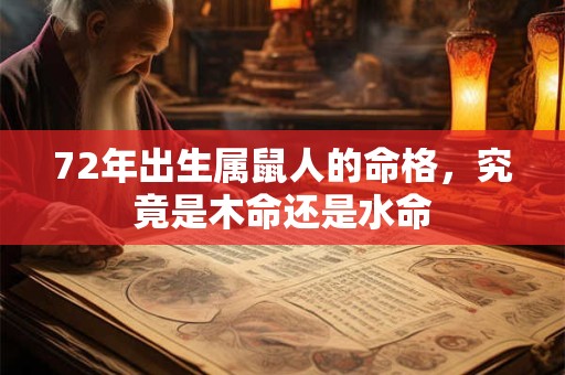 72年出生属鼠人的命格，究竟是木命还是水命