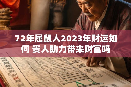 72年属鼠人2023年财运如何 贵人助力带来财富吗