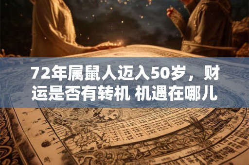 详细阅读:72年属鼠人迈入50岁,财运是否有转机 机遇在哪儿 72年属鼠人迈入50岁,财运是否有转机 机遇在哪儿