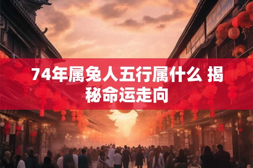 74年属兔人五行属什么 揭秘命运走向