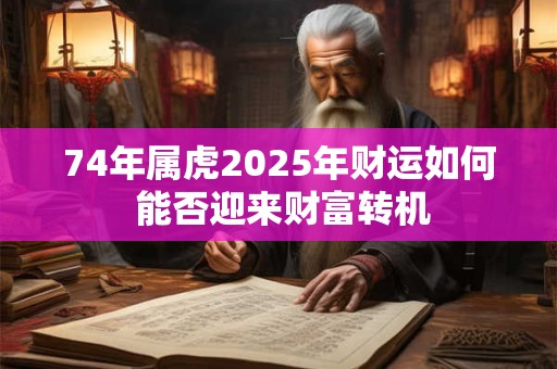 74年属虎2025年财运如何 能否迎来财富转机