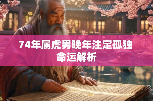 74年属虎男晚年注定孤独 命运解析