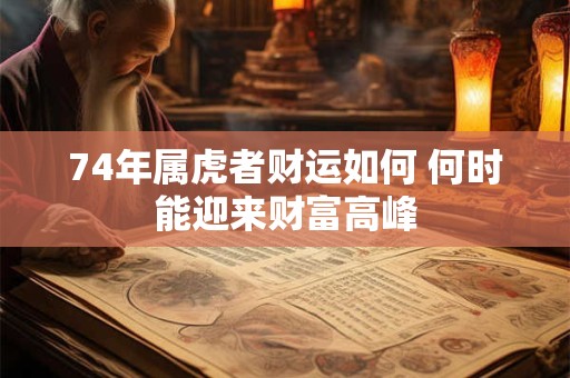 74年属虎者财运如何 何时能迎来财富高峰