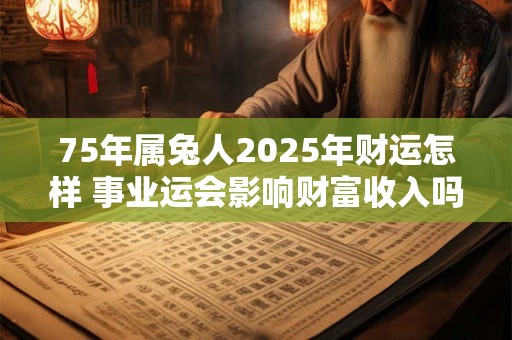 详细阅读:75年属兔人2025年财运怎样 事业运会影响财富收入吗 75年属兔人2025年财运怎样 事业运会影响财富收入吗