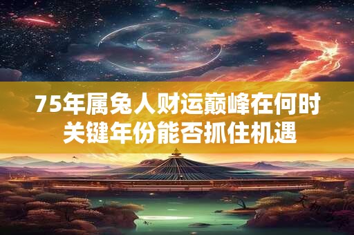 75年属兔人财运巅峰在何时 关键年份能否抓住机遇