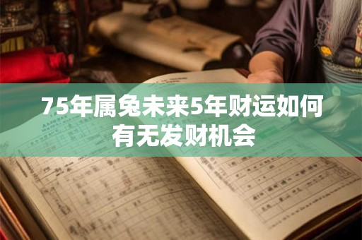 75年属兔未来5年财运如何 有无发财机会
