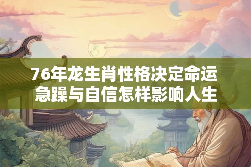 76年龙生肖性格决定命运 急躁与自信怎样影响人生