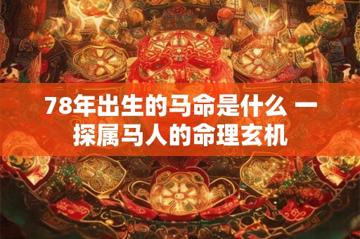 78年出生的马命是什么 一探属马人的命理玄机