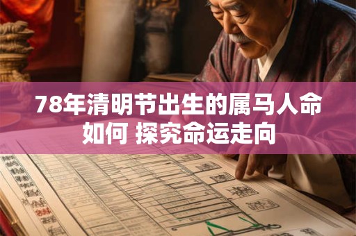 78年清明节出生的属马人命如何 探究命运走向