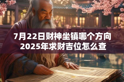 7月21日财神坐镇哪个方向 2025年求财吉位怎么找