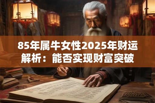 85年属牛女性2025年财运解析：能否实现财富突破