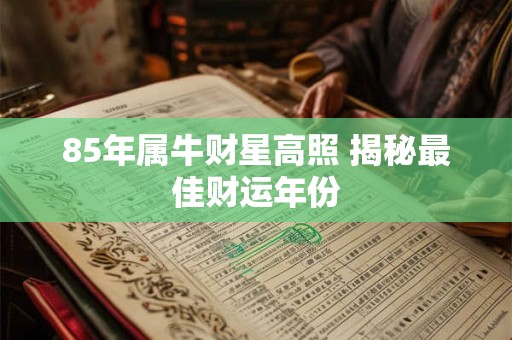 85年属牛财星高照 揭秘最佳财运年份