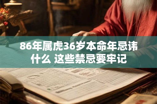 86年属虎36岁本命年忌讳什么 这些禁忌要牢记