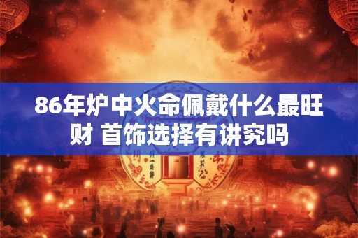 86年炉中火命佩戴什么最旺财 首饰选择有讲究吗