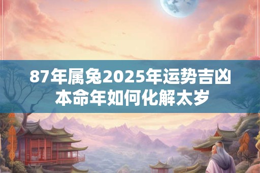 87年属兔2026年运势吉凶 本命年如何化解太岁