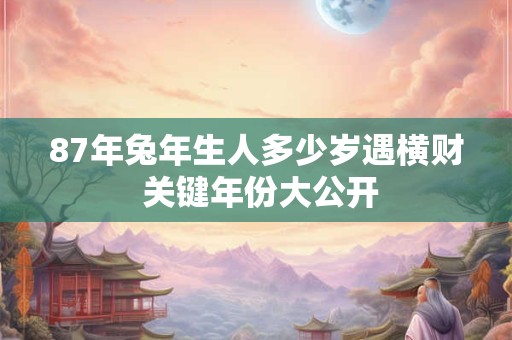 87年兔年生人多少岁遇横财 关键年份大公开