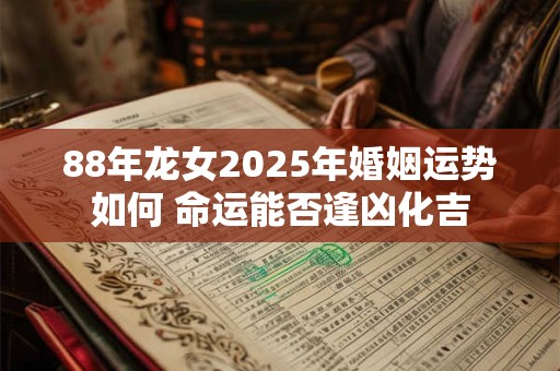 88年龙女2025年婚姻运势如何 命运能否逢凶化吉
