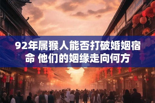 92年属猴人能否打破婚姻宿命 他们的姻缘走向何方