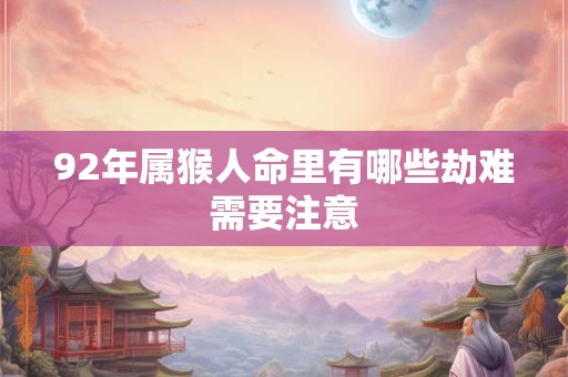 92年属猴人命里有哪些劫难需要注意