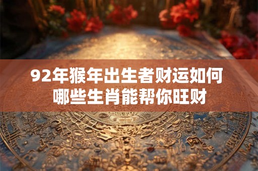 92年猴年出生者财运如何 哪些生肖能帮你旺财
