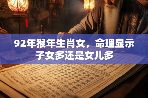 92年猴年生肖女，命理显示子女多还是女儿多