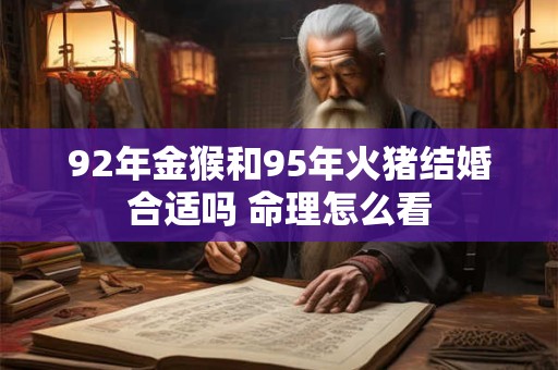 92年金猴和95年火猪结婚合适吗 命理怎么看