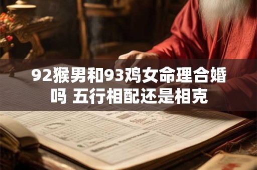 92猴男和93鸡女命理合婚吗 五行相配还是相克