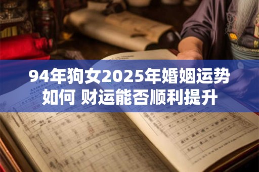 94年狗女2025年婚姻运势如何 财运能否顺利提升