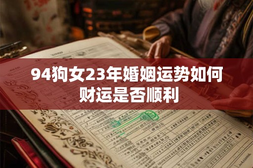 94狗女23年婚姻运势如何 财运是否顺利