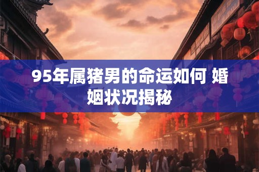 95年属猪男的命运如何 婚姻状况揭秘