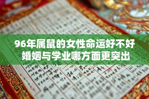 96年属鼠的女性命运好不好 婚姻与学业哪方面更突出