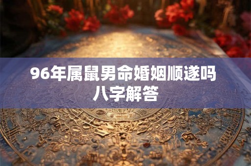 96年属鼠男命婚姻顺遂吗 八字解答