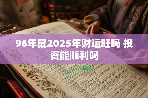 96年鼠2025年财运旺吗 投资能顺利吗
