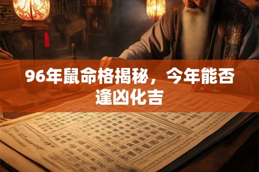 96年鼠命格揭秘，今年能否逢凶化吉
