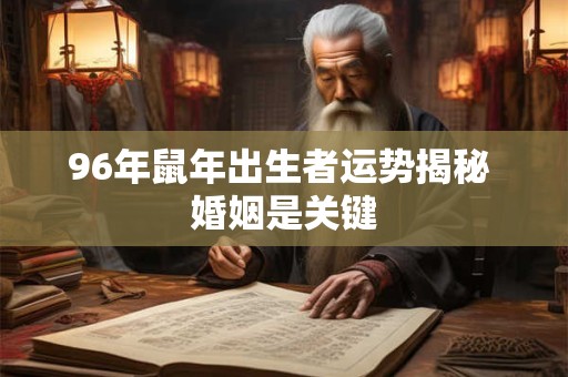 96年鼠年出生者运势揭秘 婚姻是关键