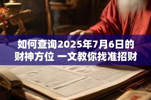 如何查询2025年7月6日的财神方位 一文教你找准招财位