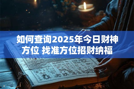 如何查询2025年今日财神方位 找准方位招财纳福