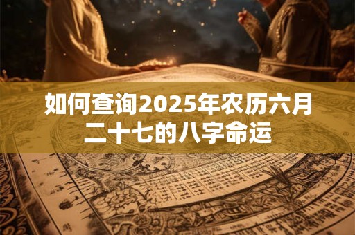 如何查询2025年农历六月二十七的八字命运